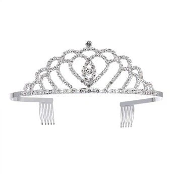 Женская корона-тиара для девочек, принцесса со стразами и расческой