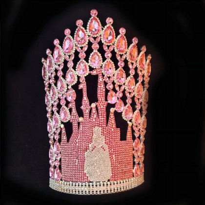 16 дюймовый пользовательский Rhinestone Pageant Высокие короны Хрустальная тема настроить большой Тиара